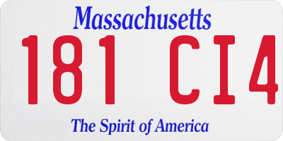 MA license plate 181CI4