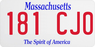 MA license plate 181CJ0