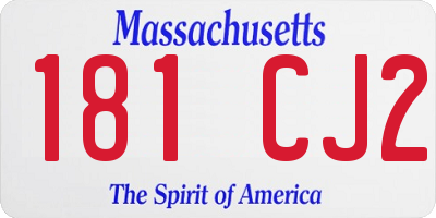 MA license plate 181CJ2