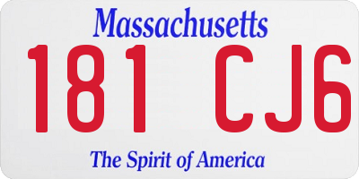 MA license plate 181CJ6