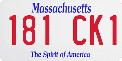 MA license plate 181CK1