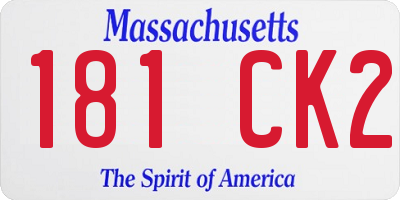 MA license plate 181CK2