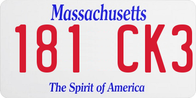 MA license plate 181CK3