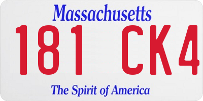MA license plate 181CK4