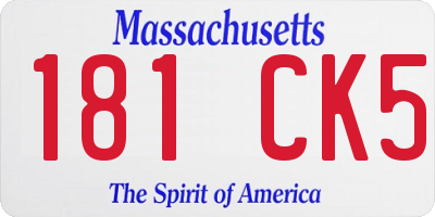 MA license plate 181CK5