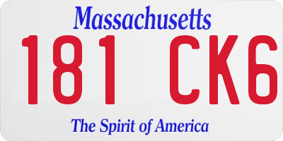 MA license plate 181CK6