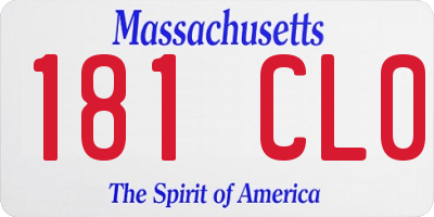 MA license plate 181CL0