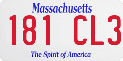 MA license plate 181CL3