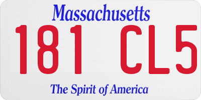 MA license plate 181CL5