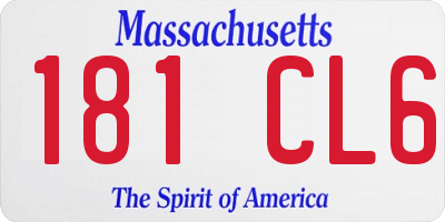 MA license plate 181CL6