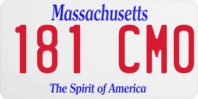 MA license plate 181CM0