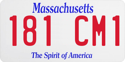 MA license plate 181CM1