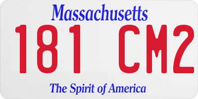 MA license plate 181CM2