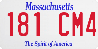 MA license plate 181CM4