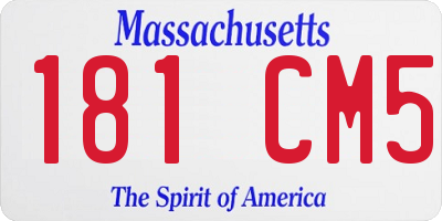 MA license plate 181CM5
