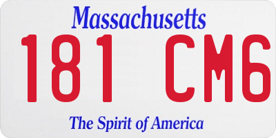MA license plate 181CM6