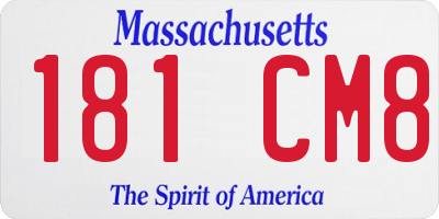 MA license plate 181CM8