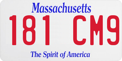 MA license plate 181CM9