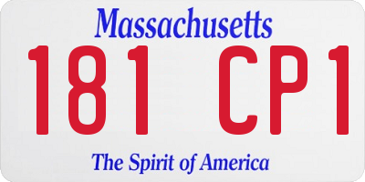 MA license plate 181CP1