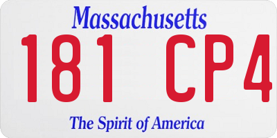 MA license plate 181CP4