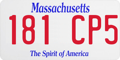 MA license plate 181CP5