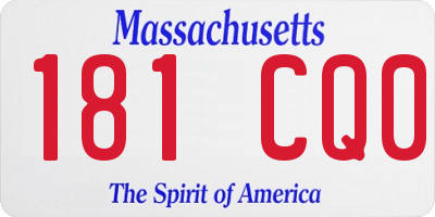 MA license plate 181CQ0
