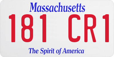 MA license plate 181CR1
