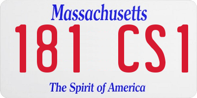 MA license plate 181CS1