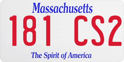 MA license plate 181CS2
