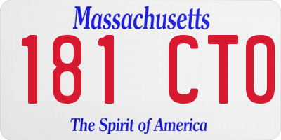 MA license plate 181CT0