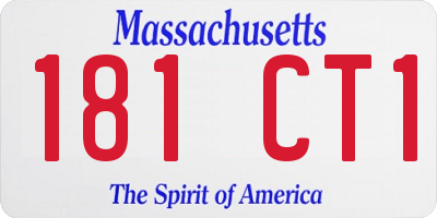 MA license plate 181CT1