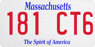 MA license plate 181CT6