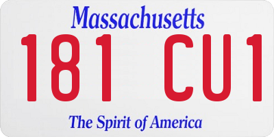 MA license plate 181CU1