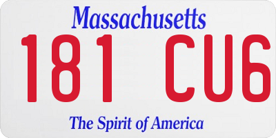 MA license plate 181CU6