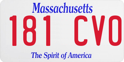 MA license plate 181CV0
