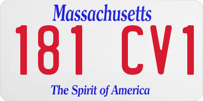 MA license plate 181CV1