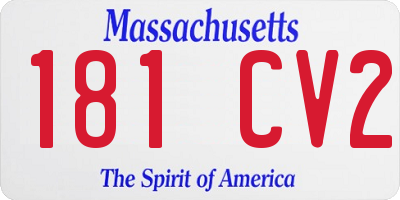 MA license plate 181CV2