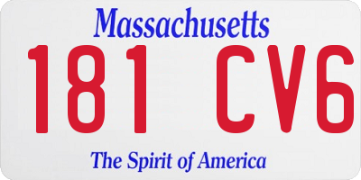 MA license plate 181CV6