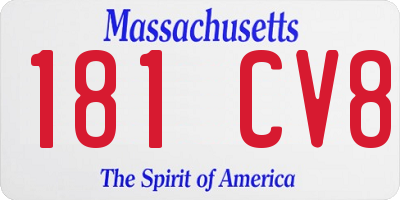 MA license plate 181CV8