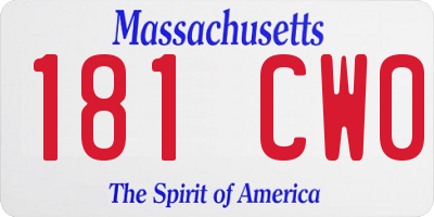 MA license plate 181CW0