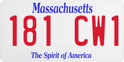 MA license plate 181CW1