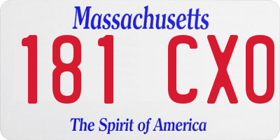 MA license plate 181CX0
