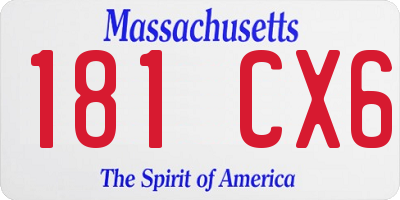 MA license plate 181CX6