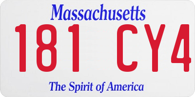MA license plate 181CY4