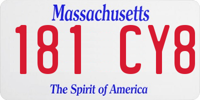 MA license plate 181CY8