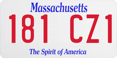 MA license plate 181CZ1