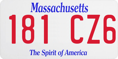MA license plate 181CZ6