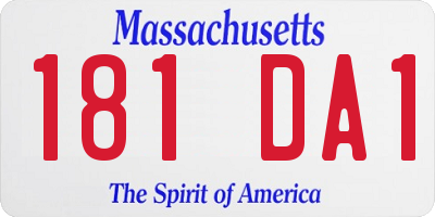 MA license plate 181DA1