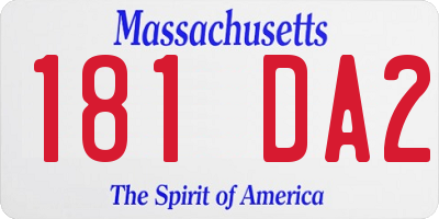 MA license plate 181DA2