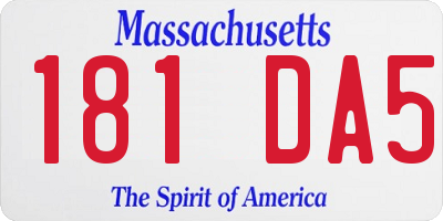MA license plate 181DA5
